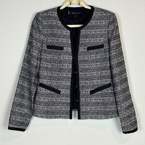 Anne Klein Black White Tweed Jacket 4